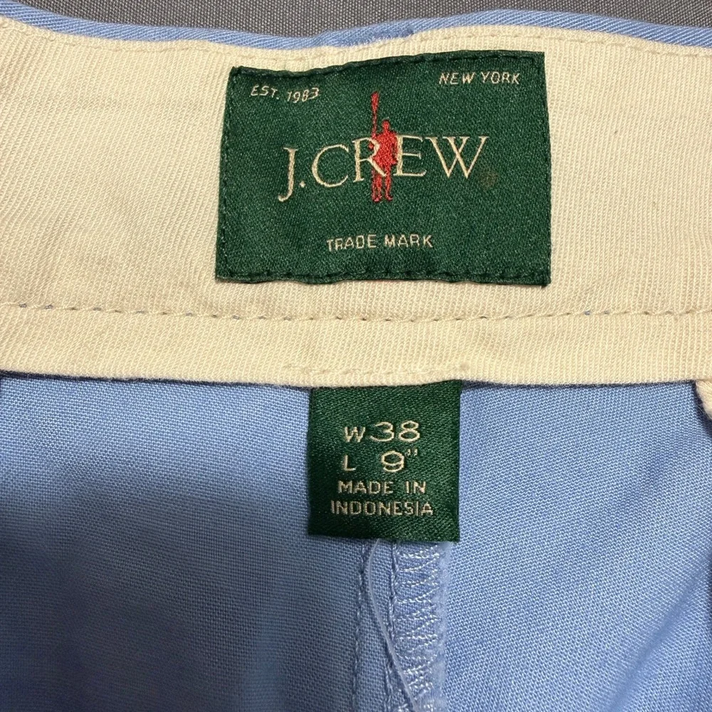 J. Crew Chino Shorts Mens 38 Light Blue Cotton Preppy Classic Nautical Summer